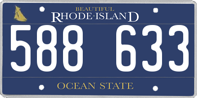 RI license plate 588633