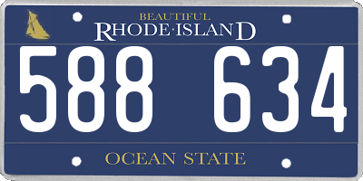RI license plate 588634