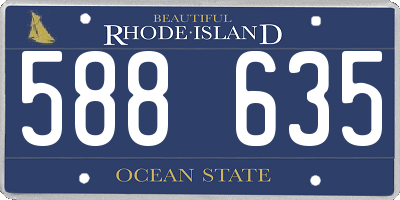 RI license plate 588635