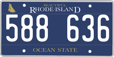 RI license plate 588636