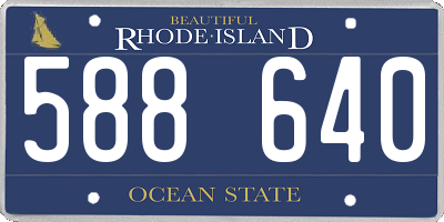 RI license plate 588640