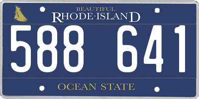 RI license plate 588641