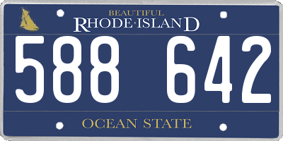 RI license plate 588642