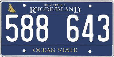 RI license plate 588643
