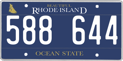 RI license plate 588644