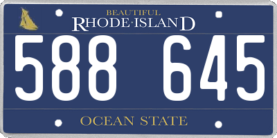 RI license plate 588645