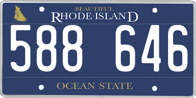 RI license plate 588646