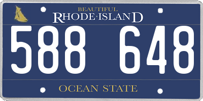 RI license plate 588648