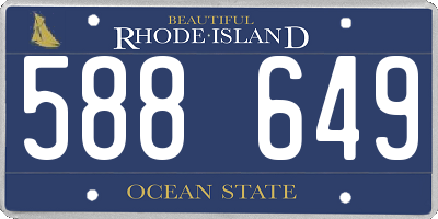 RI license plate 588649