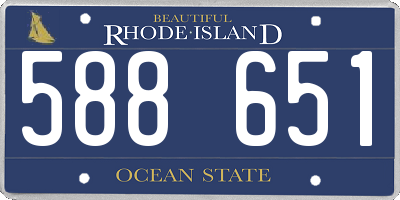 RI license plate 588651