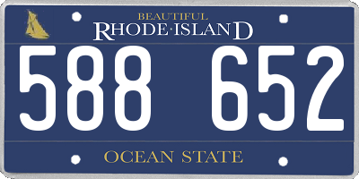 RI license plate 588652