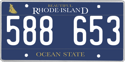 RI license plate 588653