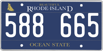 RI license plate 588665
