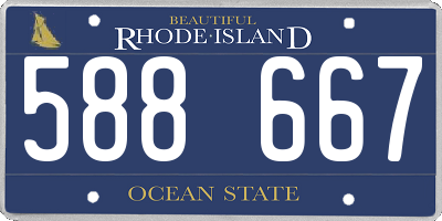 RI license plate 588667