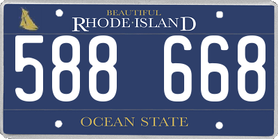 RI license plate 588668