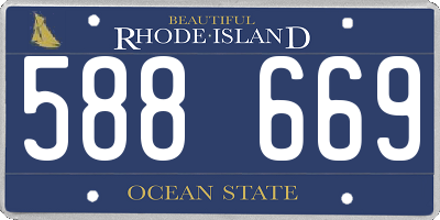 RI license plate 588669