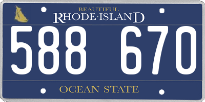 RI license plate 588670