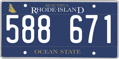 RI license plate 588671