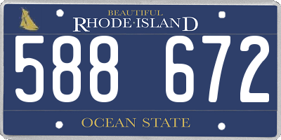 RI license plate 588672