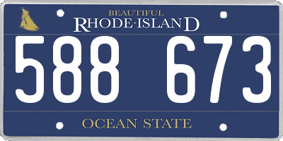 RI license plate 588673