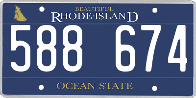 RI license plate 588674