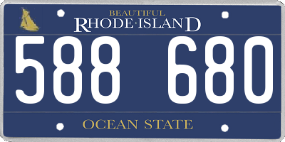 RI license plate 588680