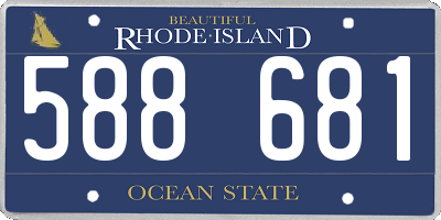 RI license plate 588681