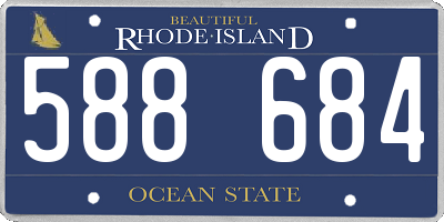 RI license plate 588684