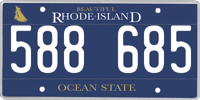 RI license plate 588685