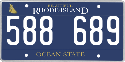 RI license plate 588689