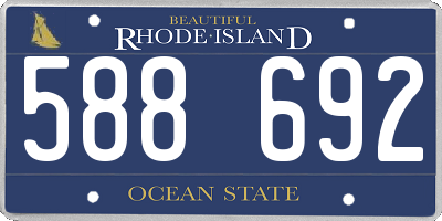 RI license plate 588692