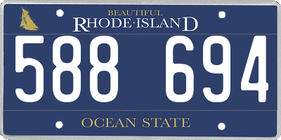 RI license plate 588694