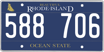 RI license plate 588706