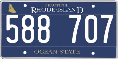 RI license plate 588707