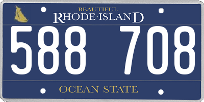 RI license plate 588708