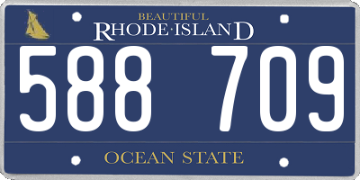 RI license plate 588709