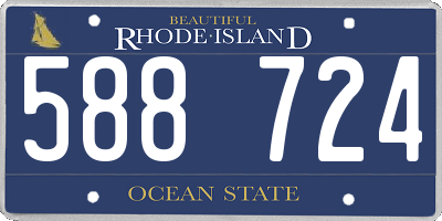 RI license plate 588724