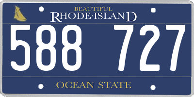 RI license plate 588727