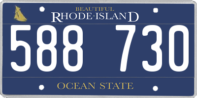 RI license plate 588730