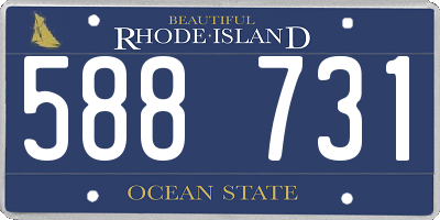 RI license plate 588731