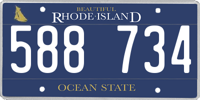 RI license plate 588734