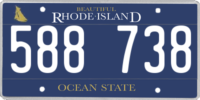 RI license plate 588738