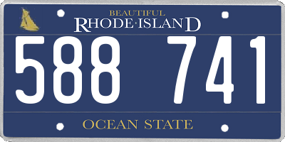 RI license plate 588741