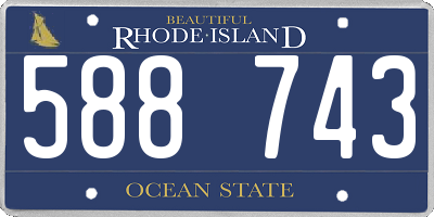 RI license plate 588743