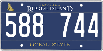 RI license plate 588744