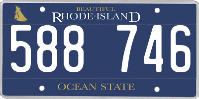 RI license plate 588746