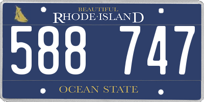RI license plate 588747