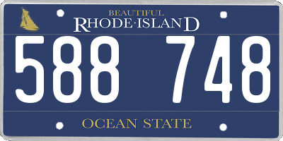 RI license plate 588748