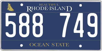 RI license plate 588749