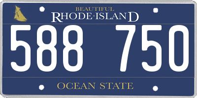 RI license plate 588750